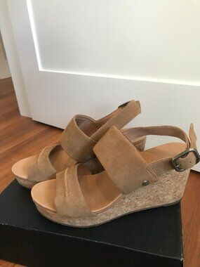 UGG Tan Suede Wedge Sandals